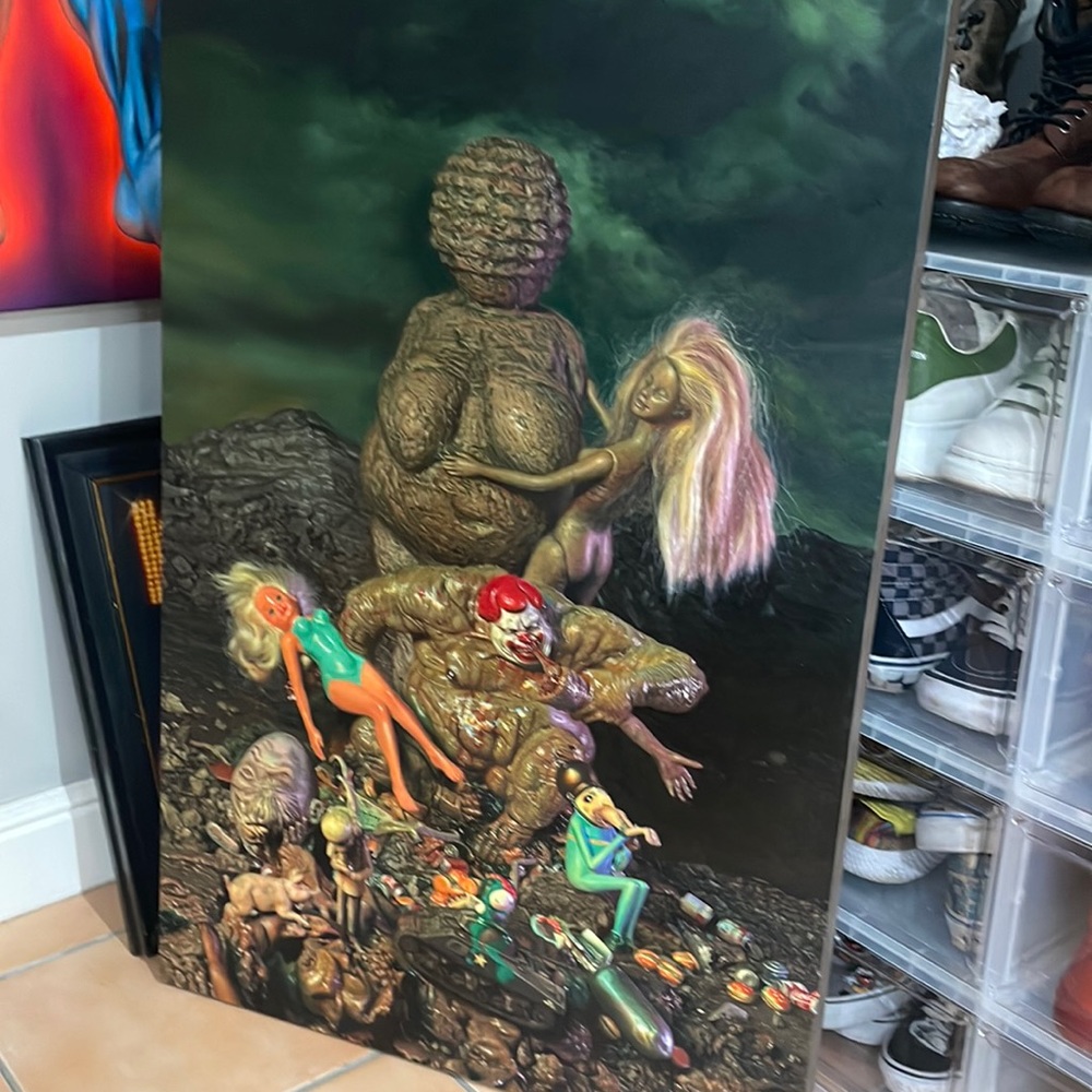 Ron English “Fertility Goddess” oil on canvas aluminum stretcher Pop Surrealism